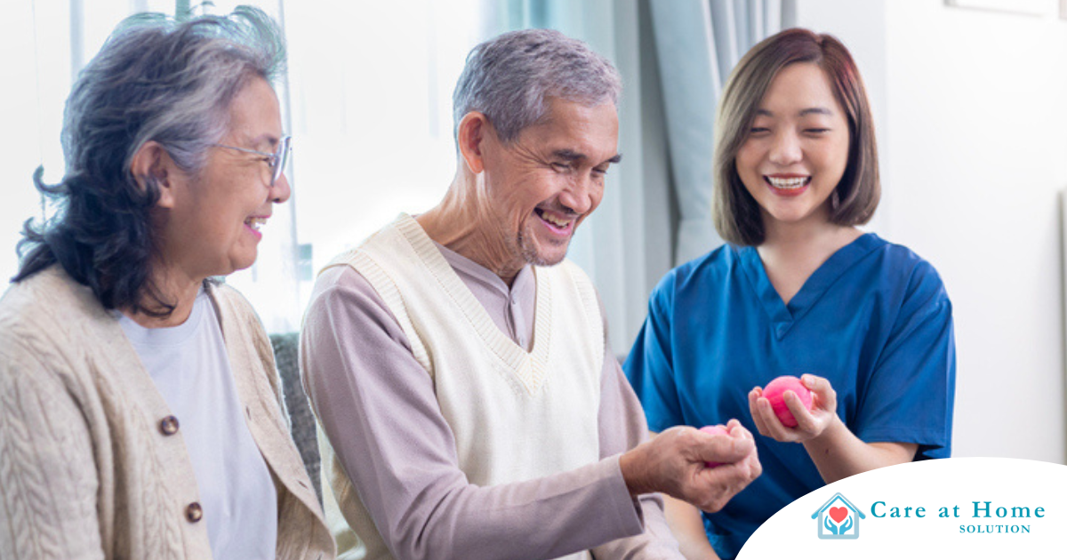 A caregiver provides home care services to manage arthritis.